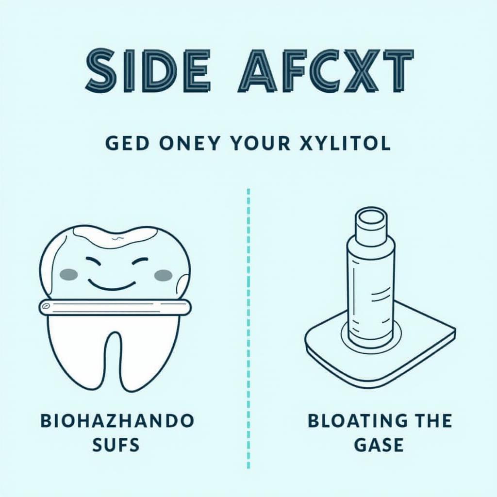 Epic Dental Gum Side Effects: An infographic depicting potential side effects of excessive xylitol consumption, such as digestive discomfort.