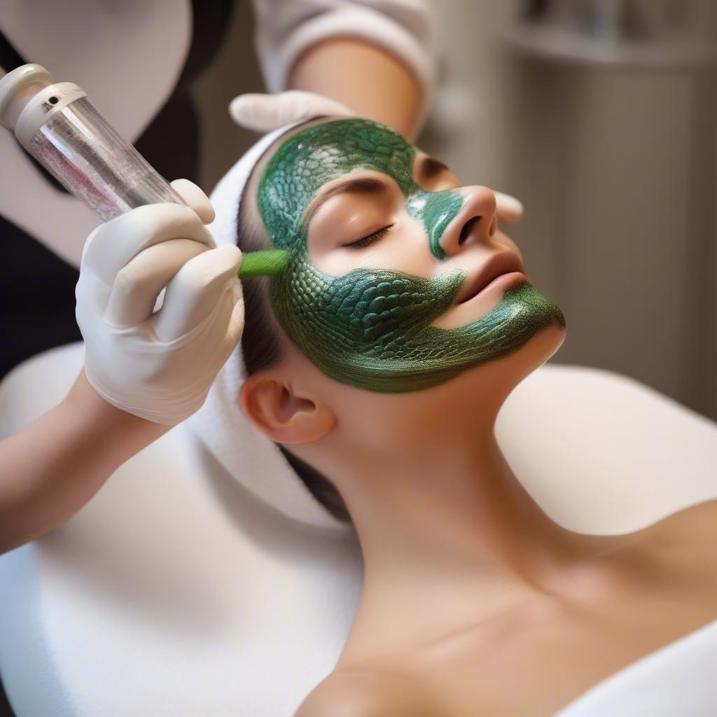 Esthetician Performing Dragon Facial