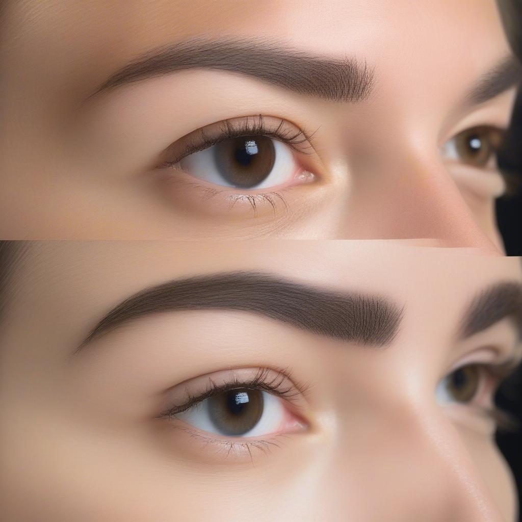 Before and after eyebrow lamination