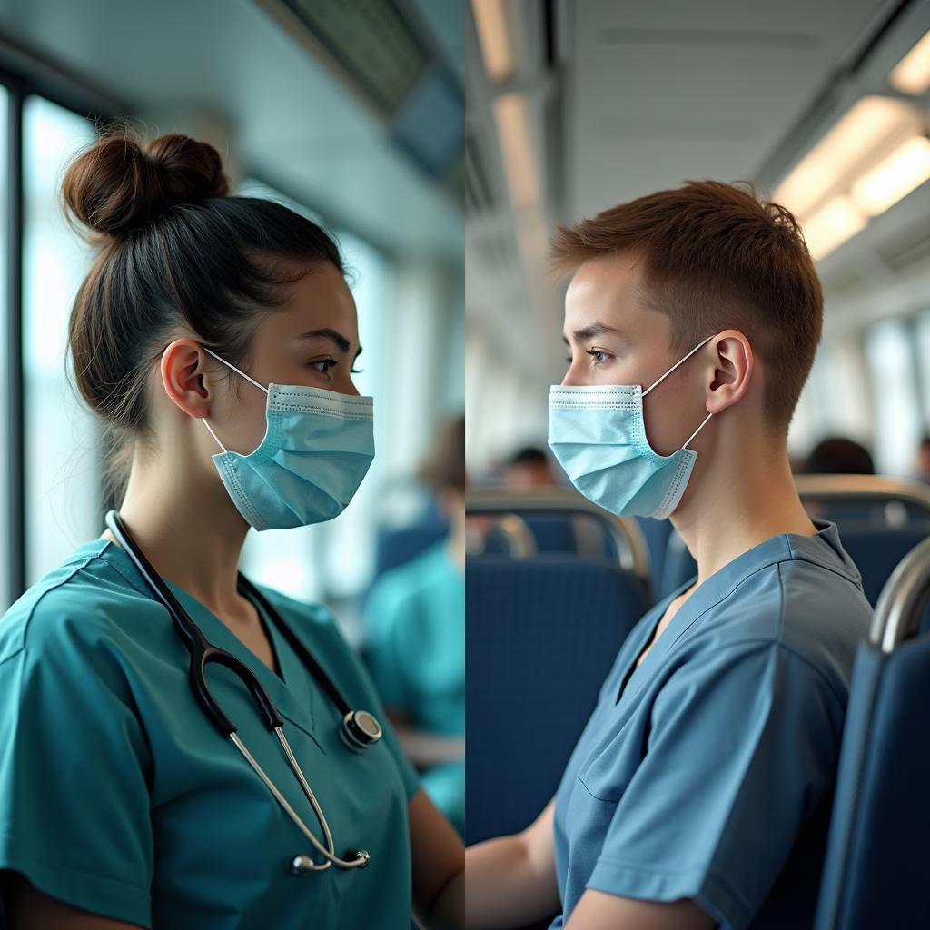 Face masks in various settings - hospital and public transport