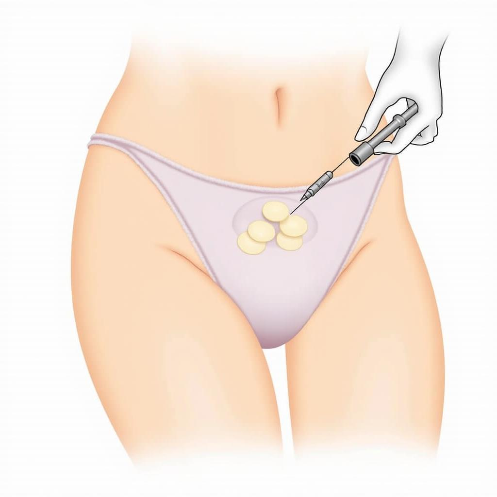 Fat Transfer to Labia Majora Procedure Illustration