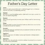 Father's Day Letter Zodiac Signs