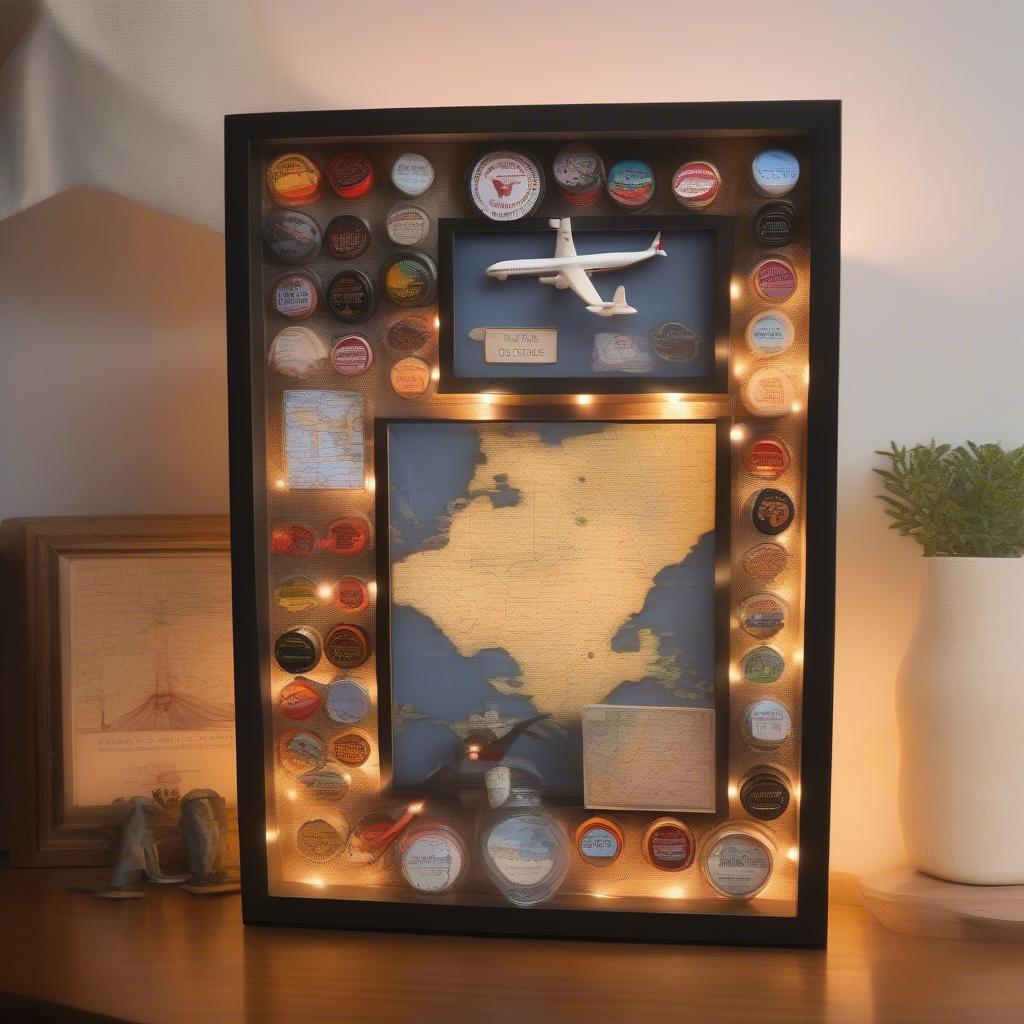 Finished Bottle Cap Shadow Box