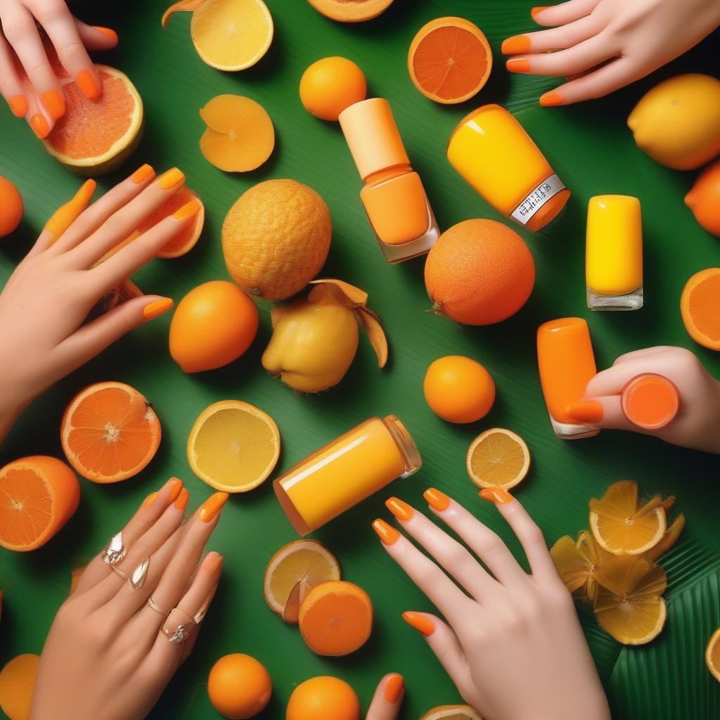 Vibrant Florida Nail Colors in Yellow and Orange