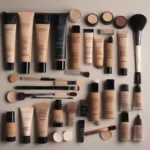 A comprehensive foundation set for makeup artists including various shades and undertones.