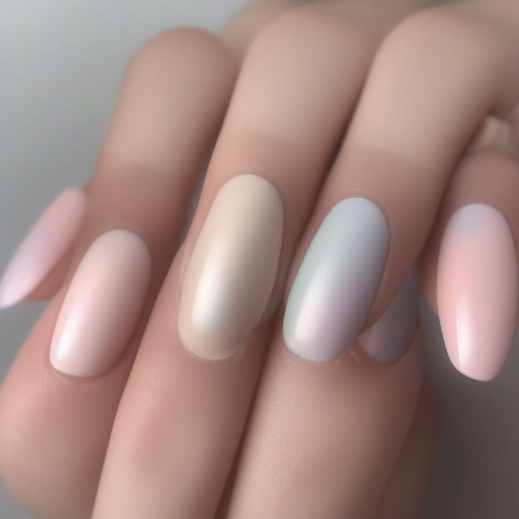 Pastel Nails with Full Set Color Powder