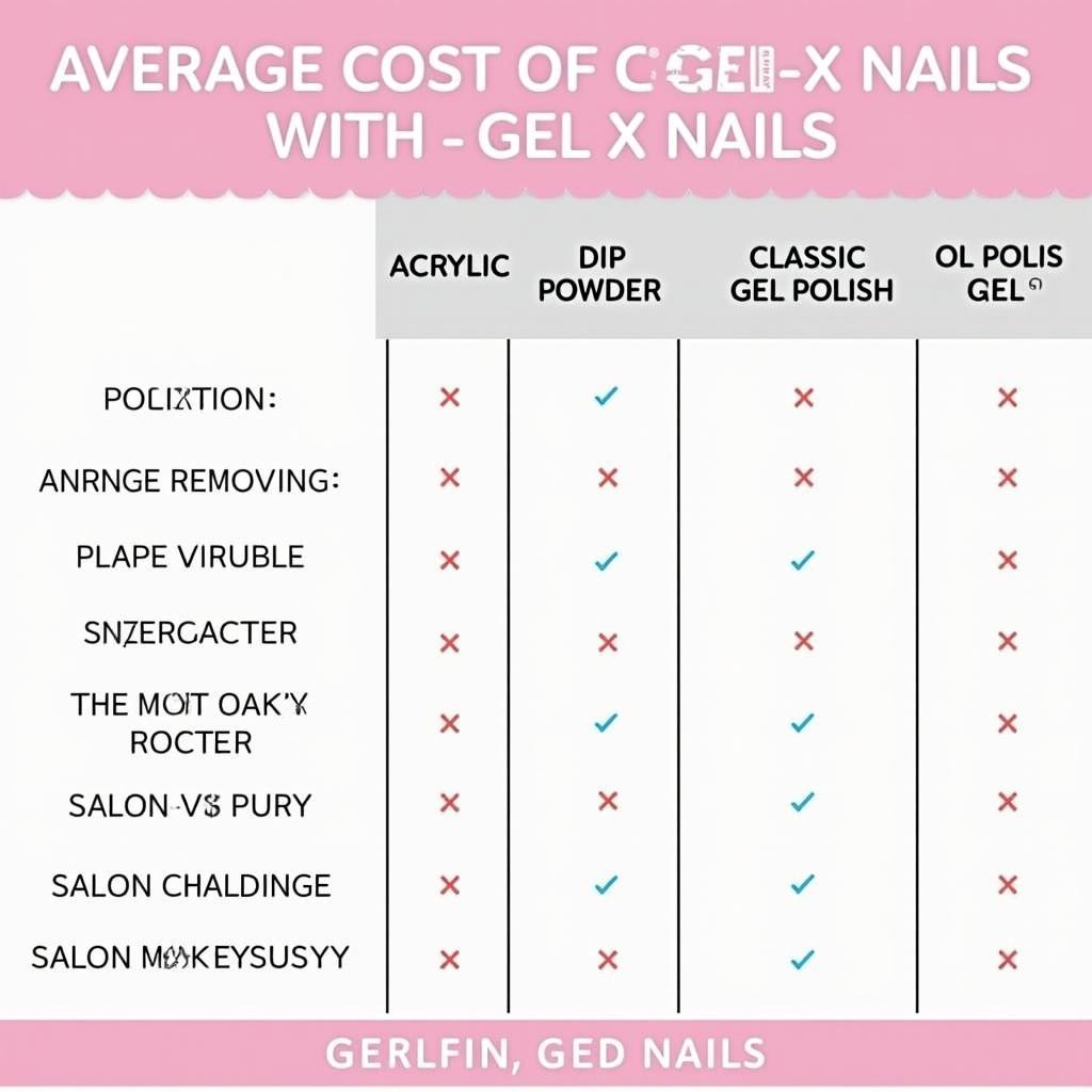 Gel X Nails Price Comparison Chart