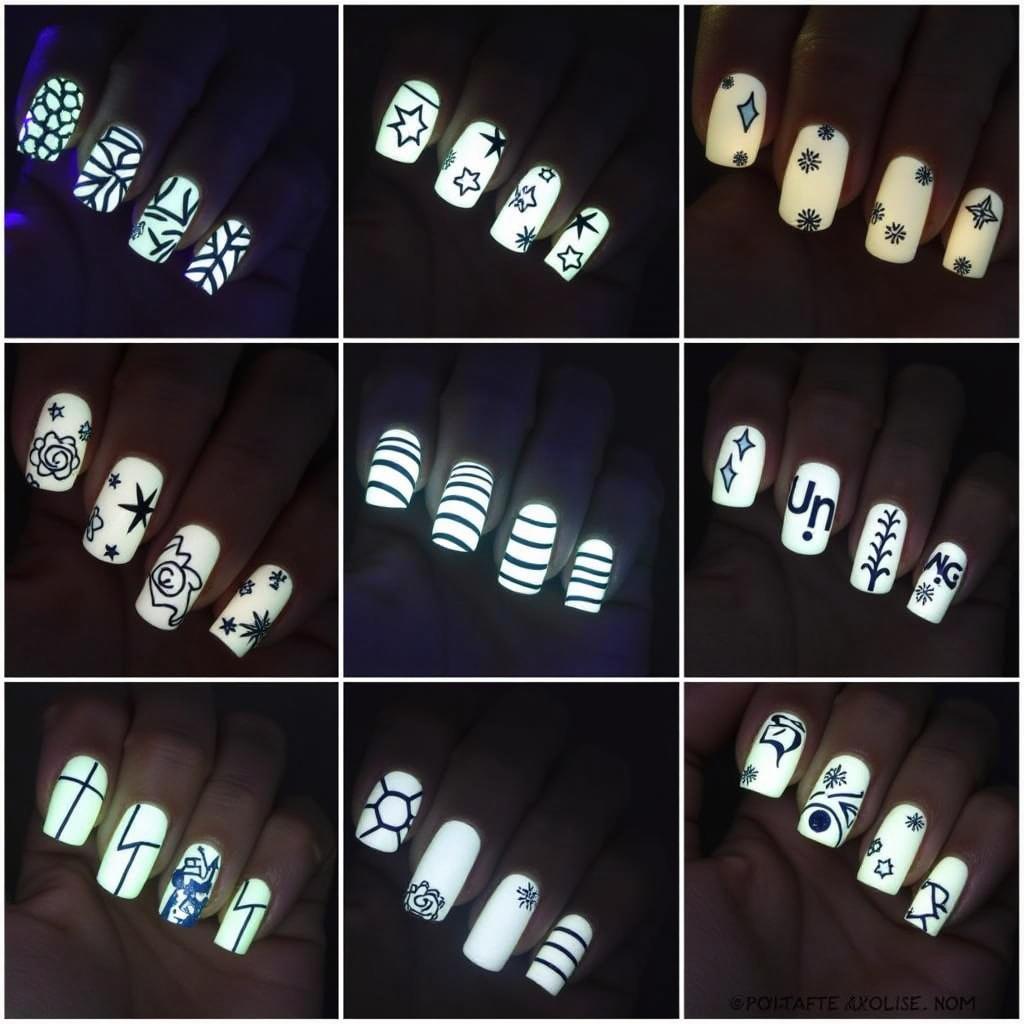 Glow in the dark nail art designs