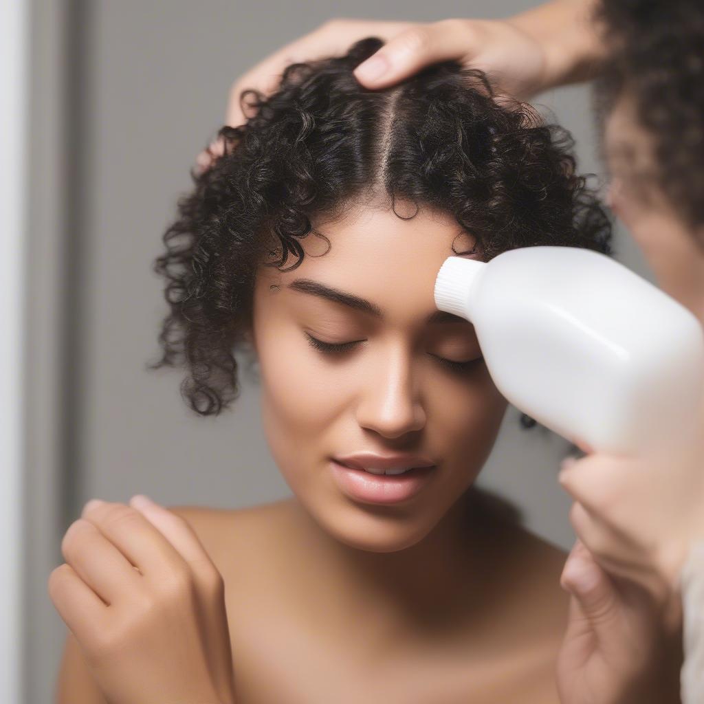 Applying Go Curly Gel to Wet Hair