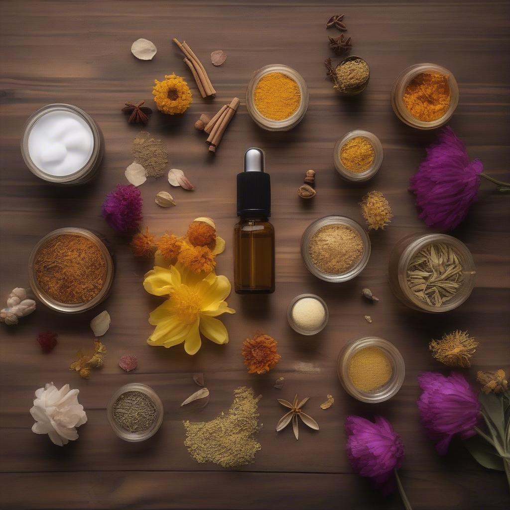 Ingredients used in crafting golden flower perfumes