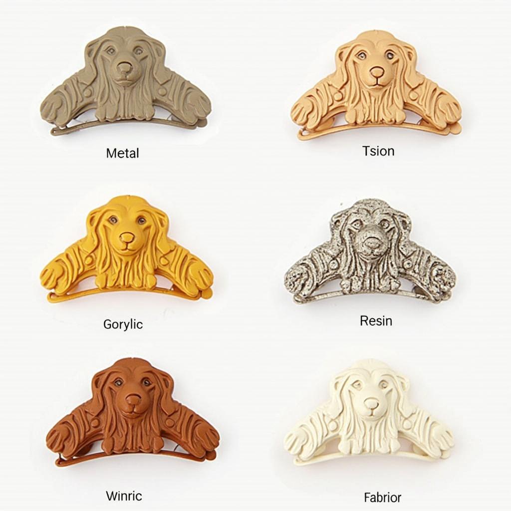 Golden Retriever Hair Clips Made from Different Materials