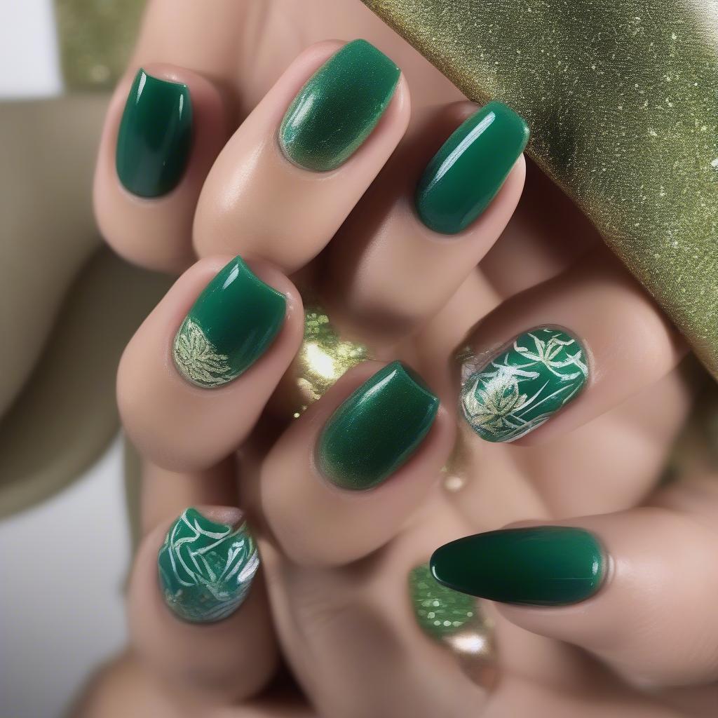 Green Gel Nail Polish Nail Art Designs