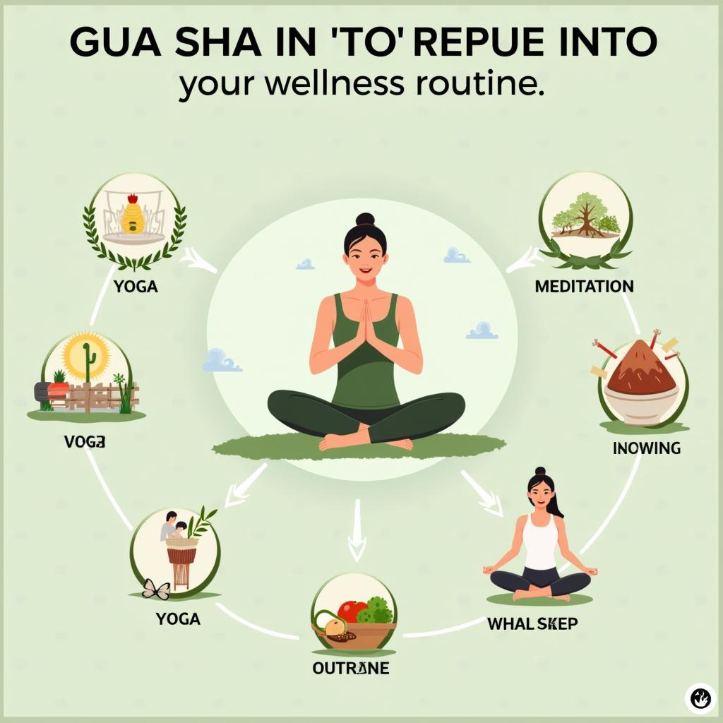 Integrating Gua Sha into daily wellness routine with yoga, meditation, and healthy diet.