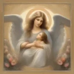 Guardian Angel Holy Card Meaning: A depiction of a guardian angel protecting a child, symbolizing divine guidance and protection.