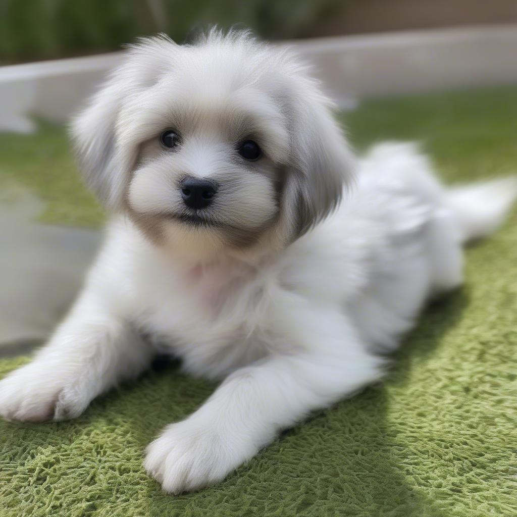 A Happy Puppy After a Bath with Conditioner