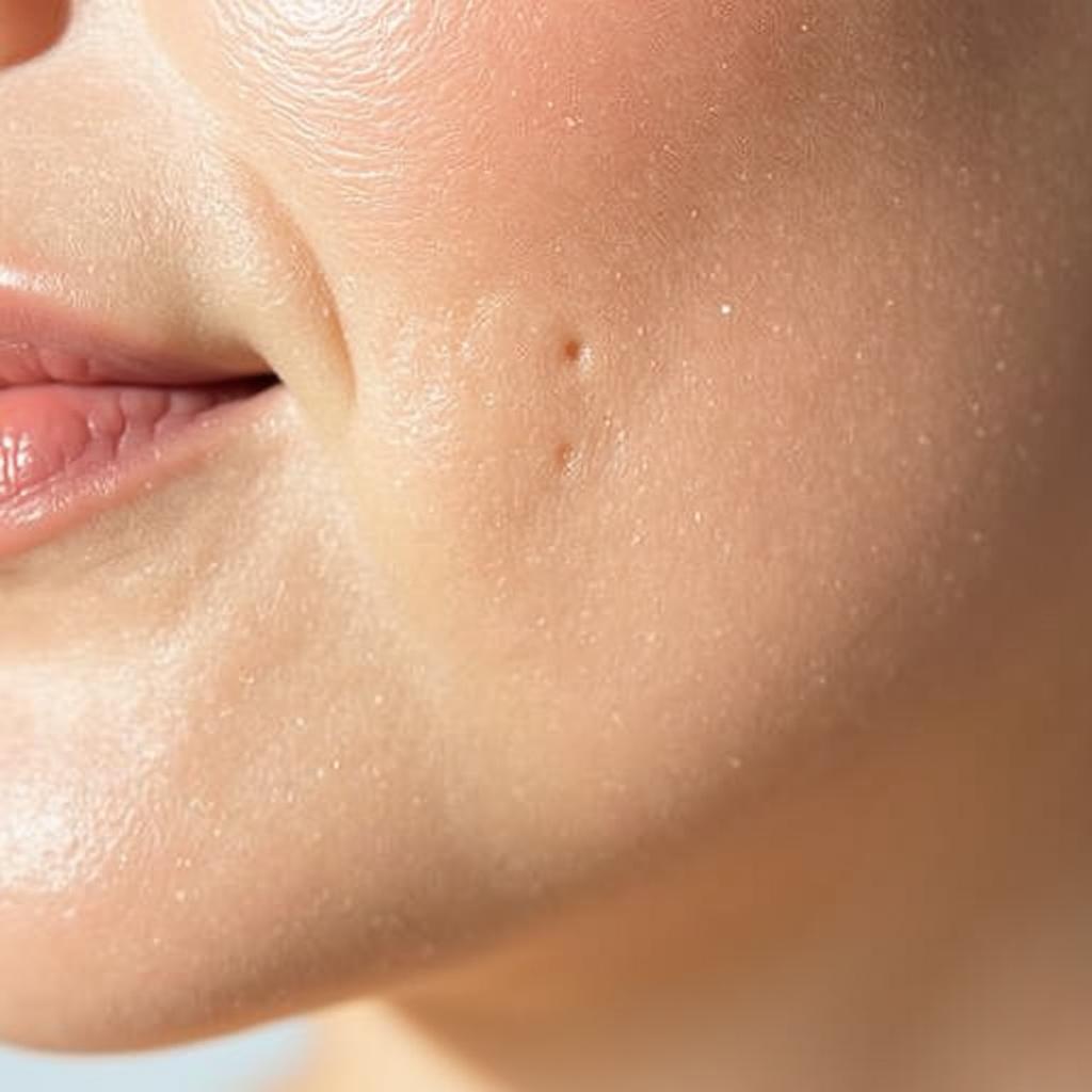 Healthy skin texture with visible pores