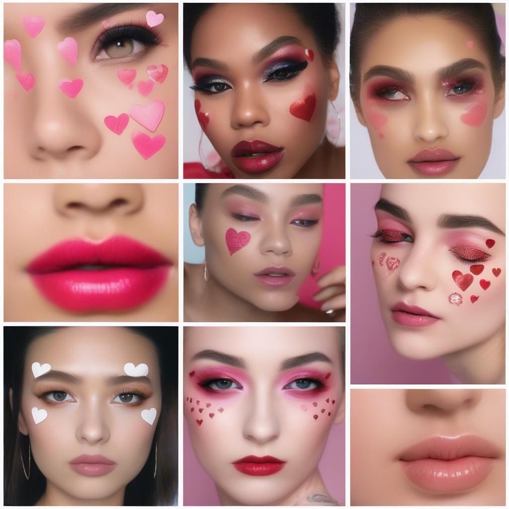 Different Heart Stamp Makeup Looks