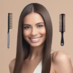 Woman with Straight Hair Achieved Using a Hot Comb