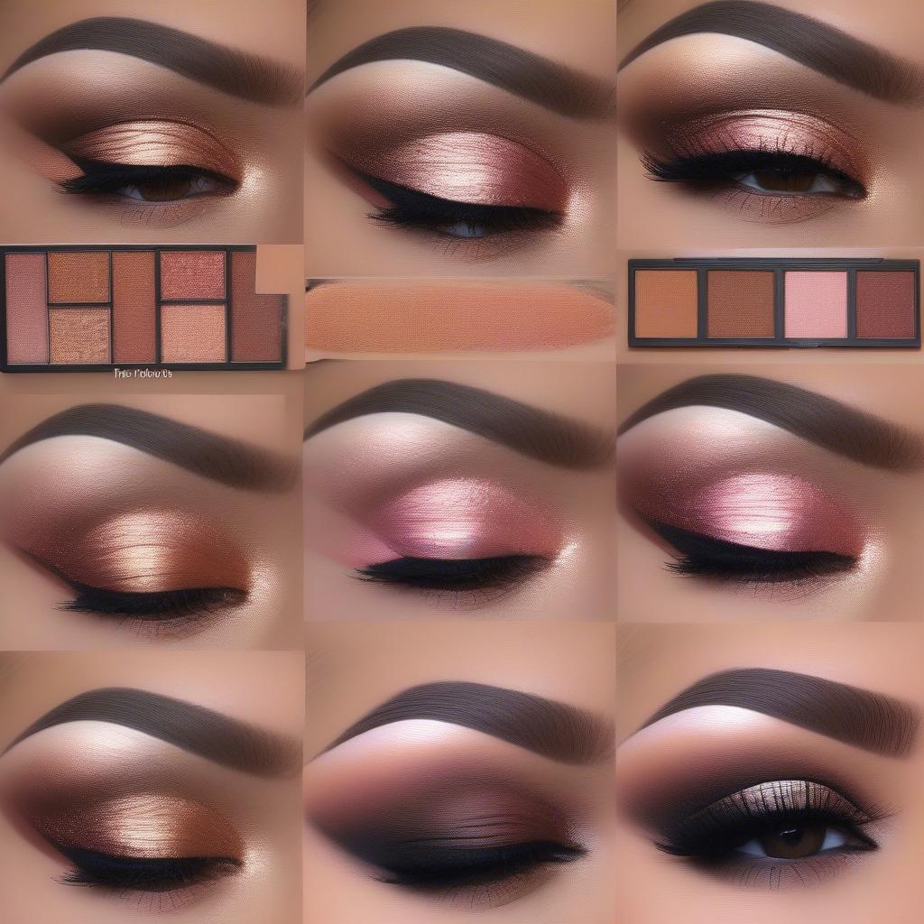 Applying Huda Beauty Rose Gold Palette