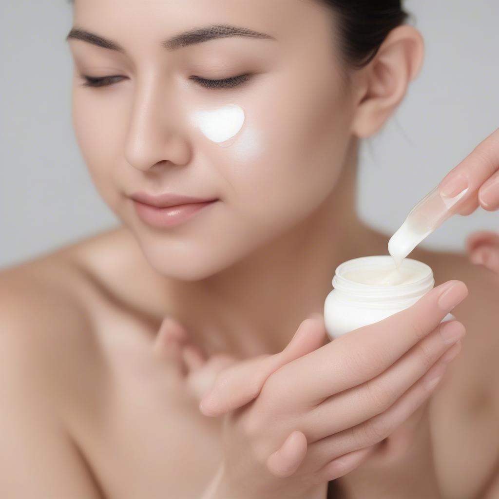 Applying Hydroquinone Cream