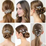 Different Hairstyles with Jeweled Hair Clips