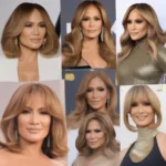 JLo in various wig styles