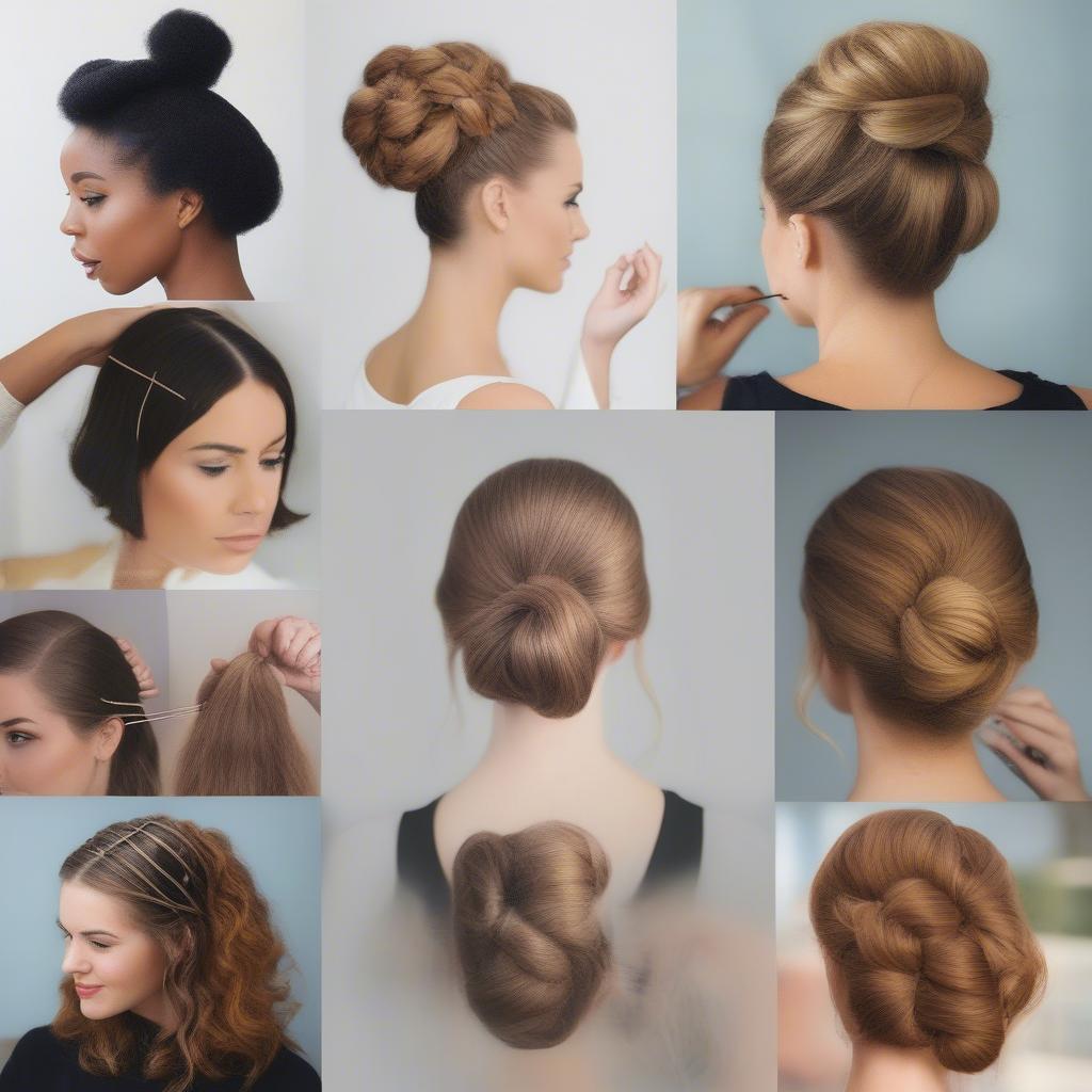 Different Hairstyles Secured with Jumbo Bobby Pins