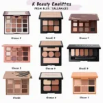 Variety of K Beauty Eyeshadow Palettes