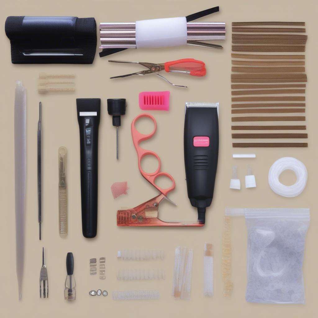 Contents of a typical k tip hair extension kit