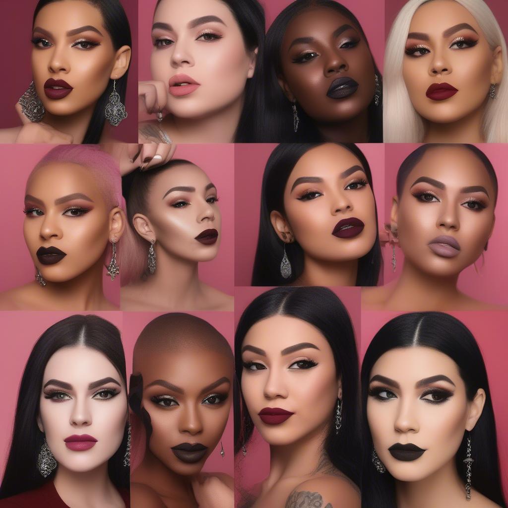 Kat Von D Everlasting Liquid Lipstick Swatches on Different Skintones