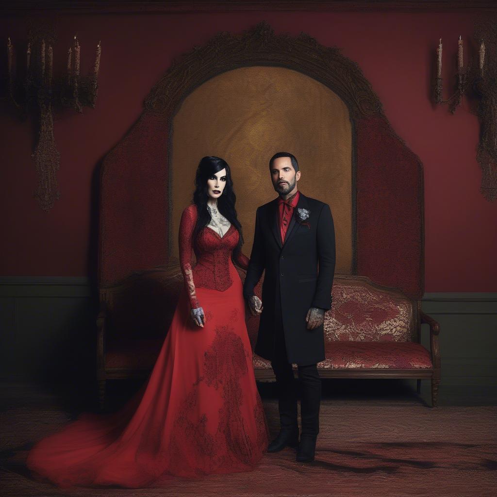 Kat Von D in her wedding attire