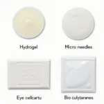 A variety of Korean eye patches displayed