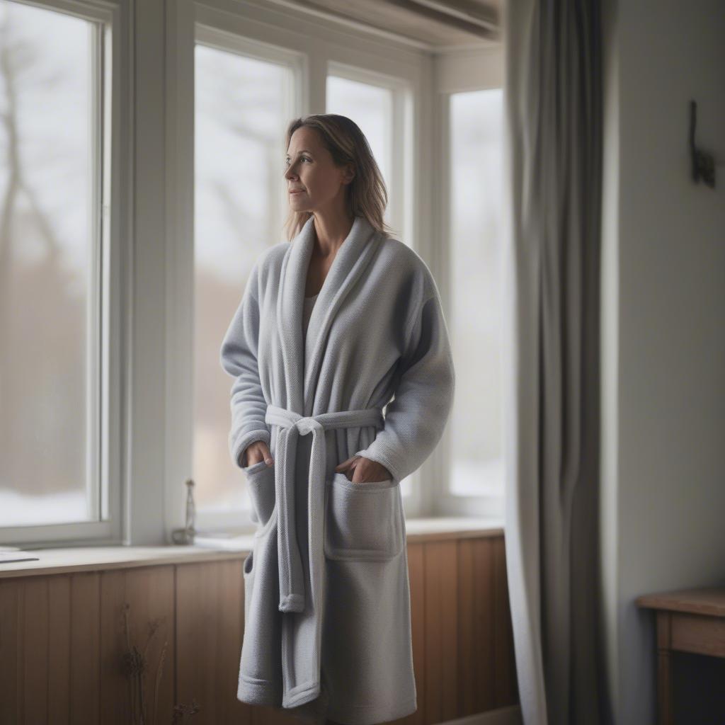 Lambswool robe for women