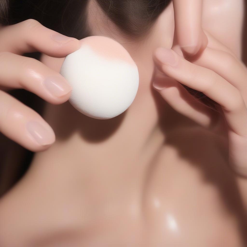 Applying Powder with a Large Powder Puff