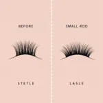 Lash Lift Before and After with Different Rod Sizes