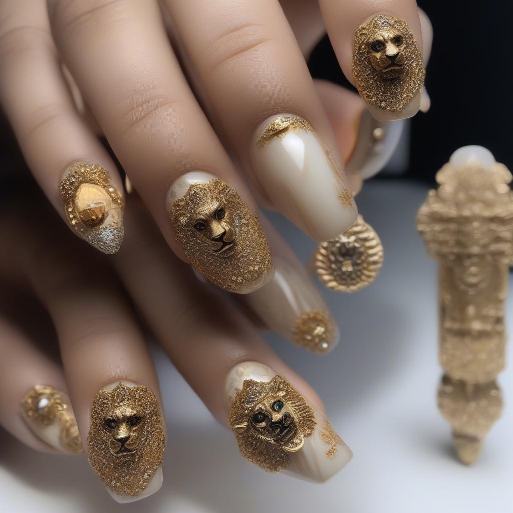 Leo Regal Nail Design