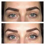 Before and After Lifted Brow Lamination