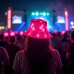 Light Up Bucket Hat at Music Festival