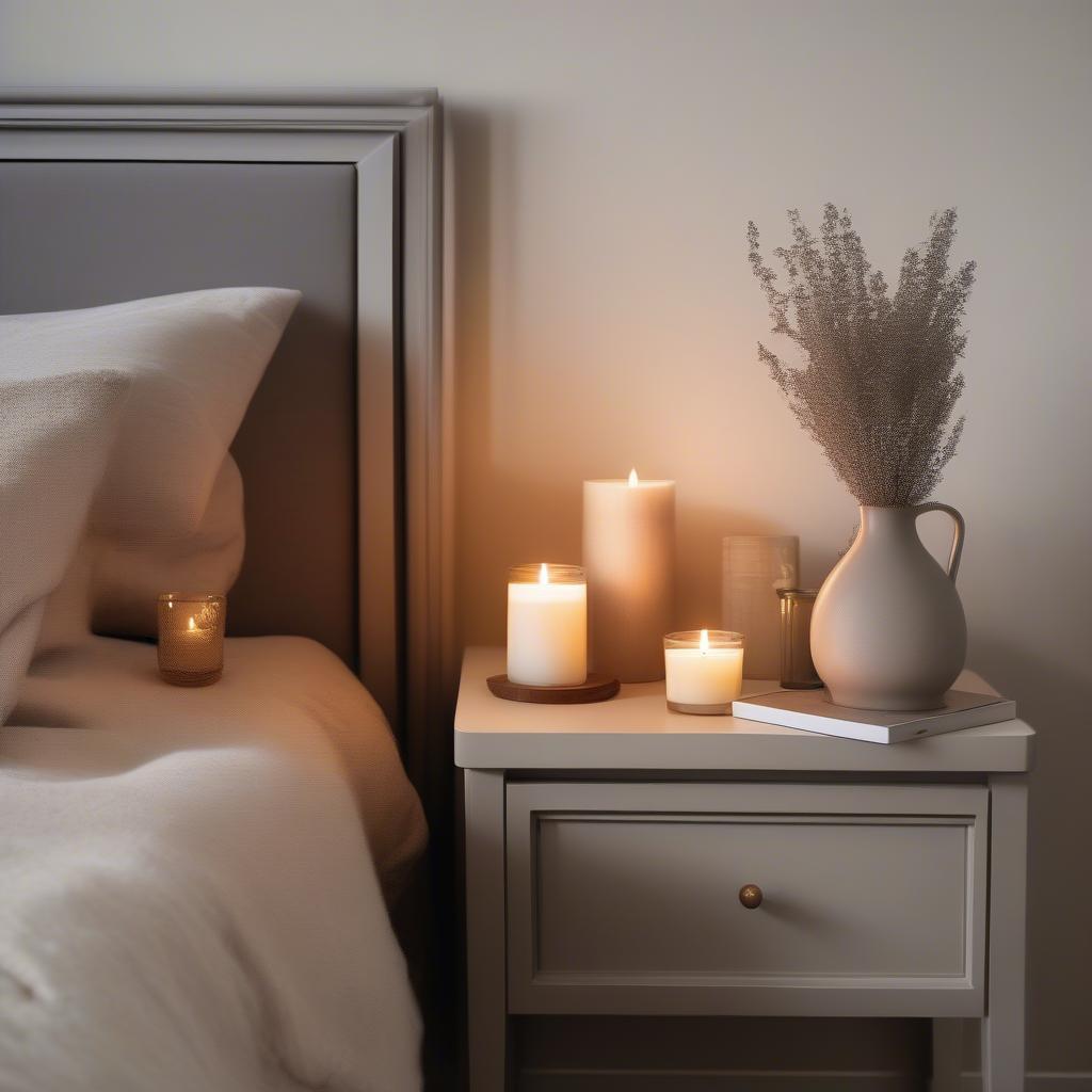 Lightly Scented Candles in a Bedroom Setting