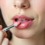 Applying Lip Adhesive Glue