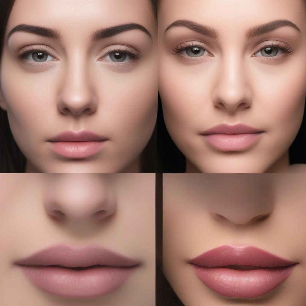 Comparison of lip injection results using different filler types