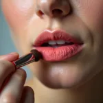 Applying Lip Powder