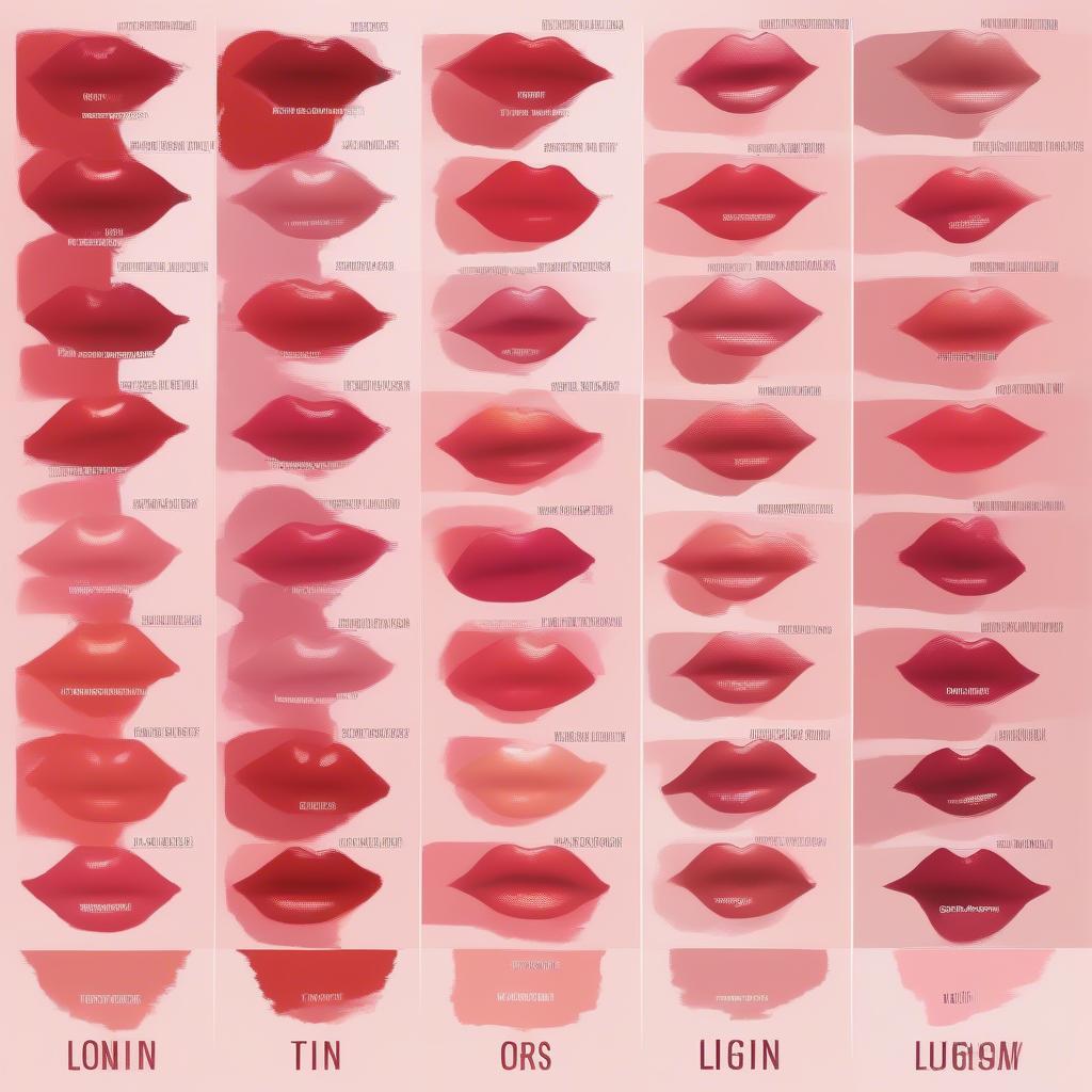 Lip Tint Shade Comparison Chart