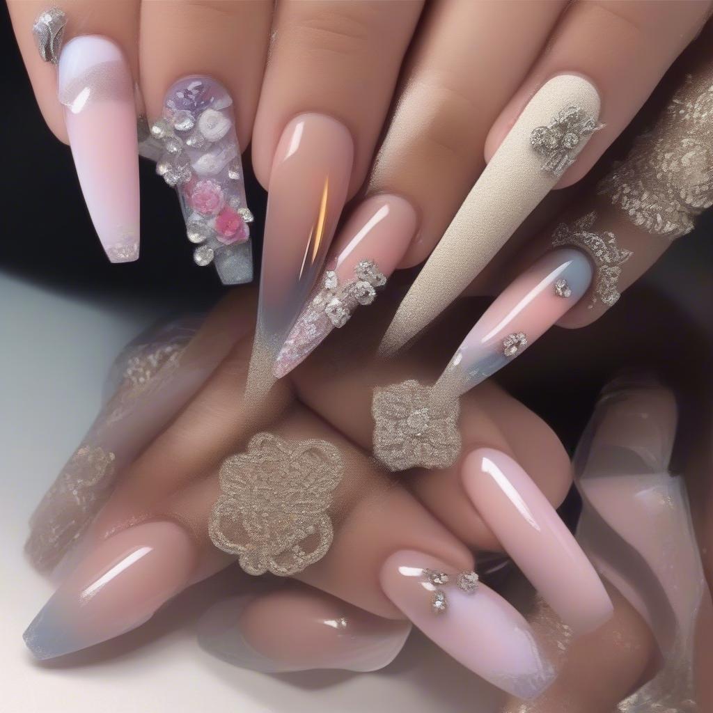 Trendy Long Coffin Nail Designs