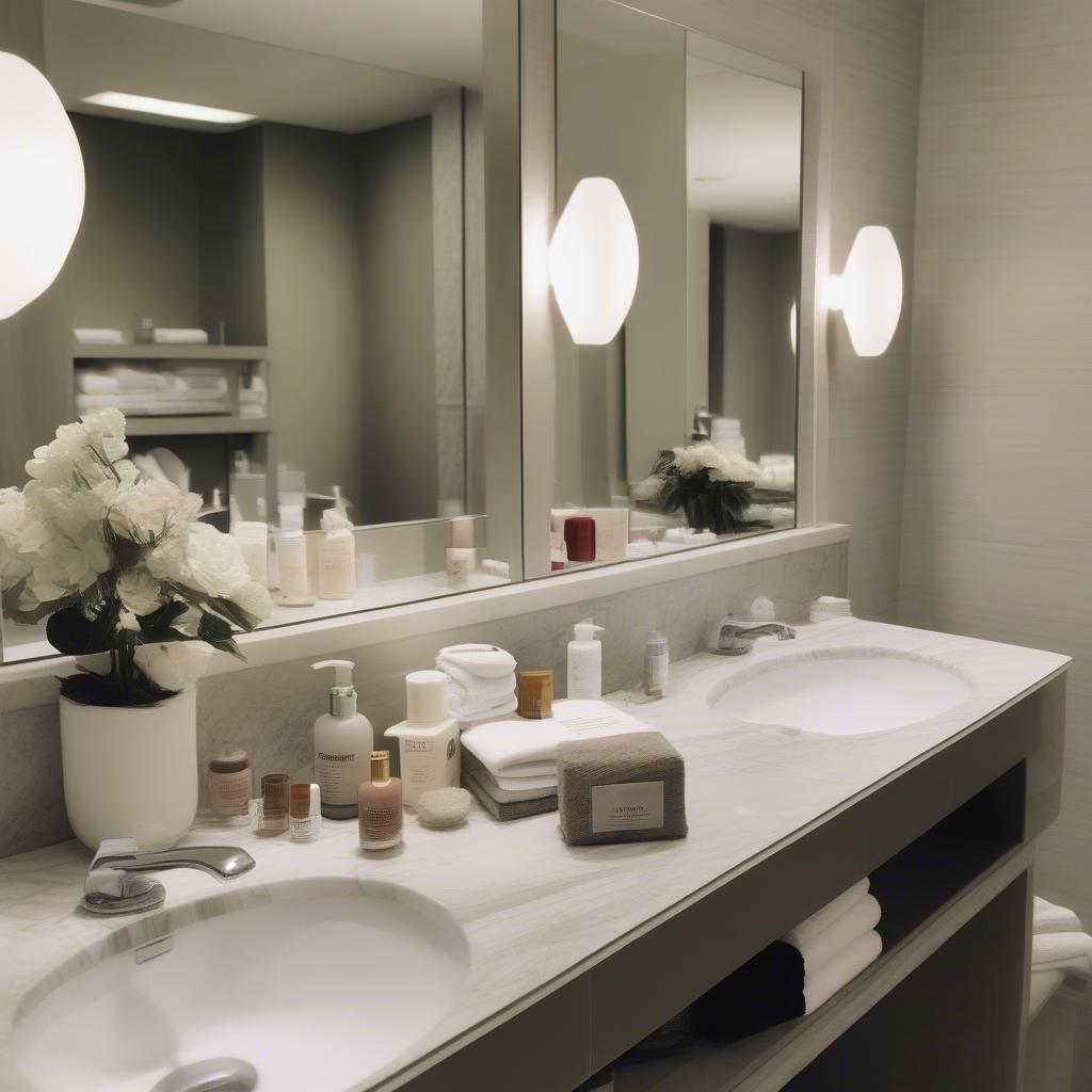 Luxury Hotel Bathroom with Toiletries