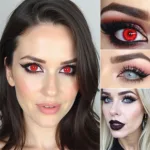 Complementary Makeup Looks for Red Contact Lenses