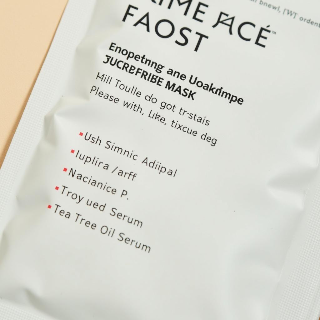 MediHeal Face Mask Ingredients