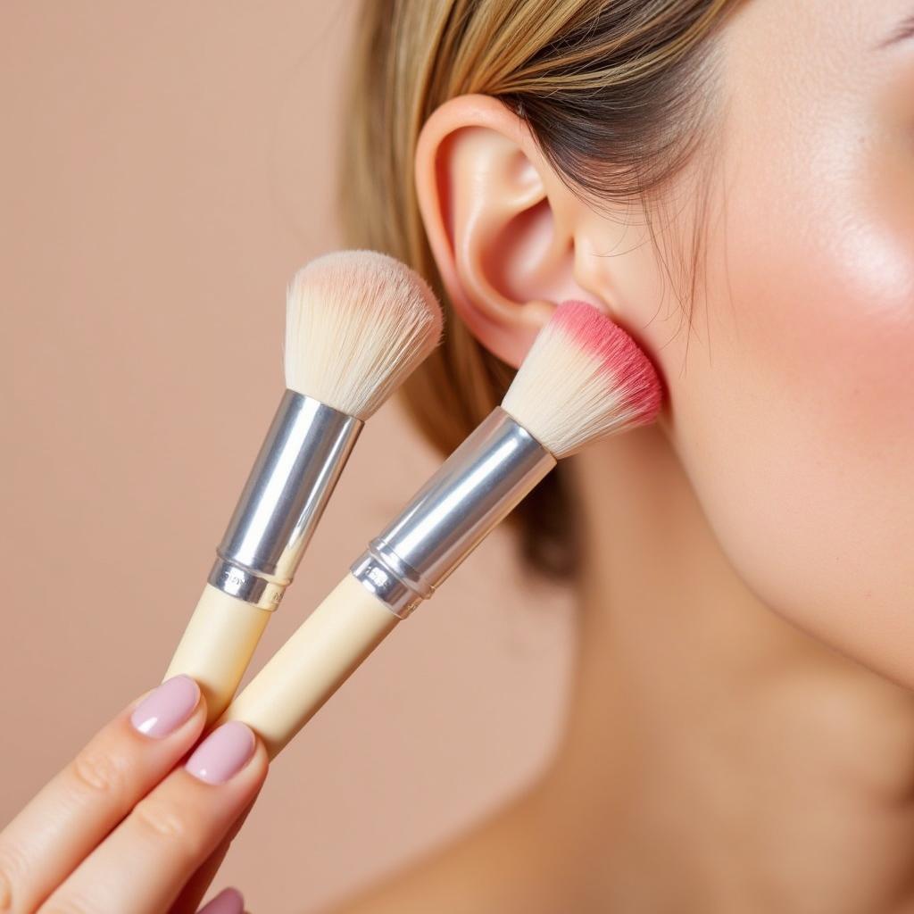 Applying Makeup with a Medium Soft Brush