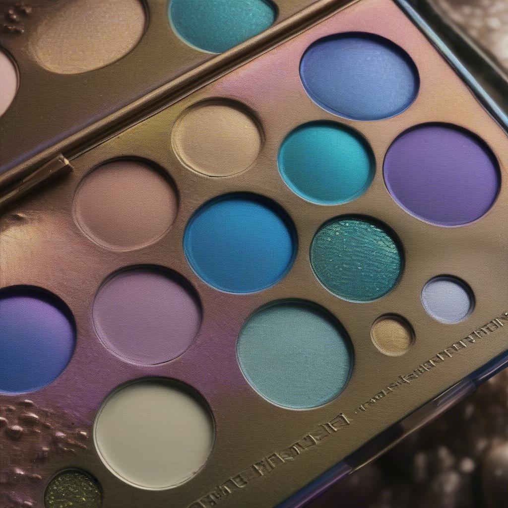 Shimmering Mermaid Eyeshadow Palette with Various Colors