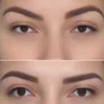 Microblading Light Before and After: Showing a subtle transformation